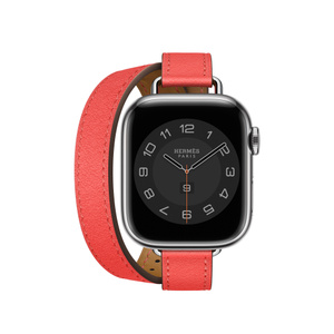 Apple Watch Hermès - 41mm Rose Texas Swift Leather Attelage Double Tour