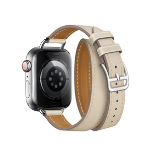 Apple Watch Hermès - 41mm Béton Swift Leather Attelage Double Tour