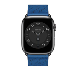 Apple Watch Hermès - 45mm Bleu de France Swift Leather H Diagonal