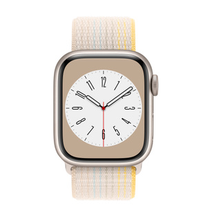 Apple Watch Series 8 GPS, 41mm Starlight Aluminum Case with Starlight Sport Loop Apple