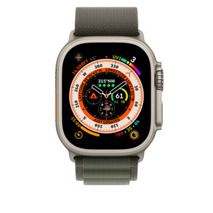 Alpine Loop showing Apple Watch with 49mm case, side button and digital crown.