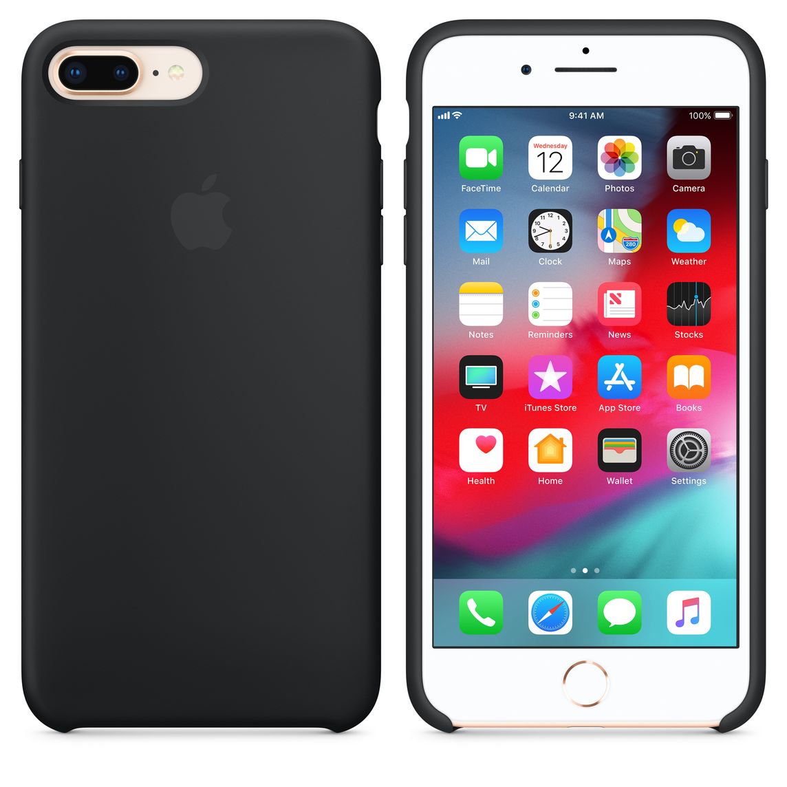 iphone 8 plus 7 plus silicone case black