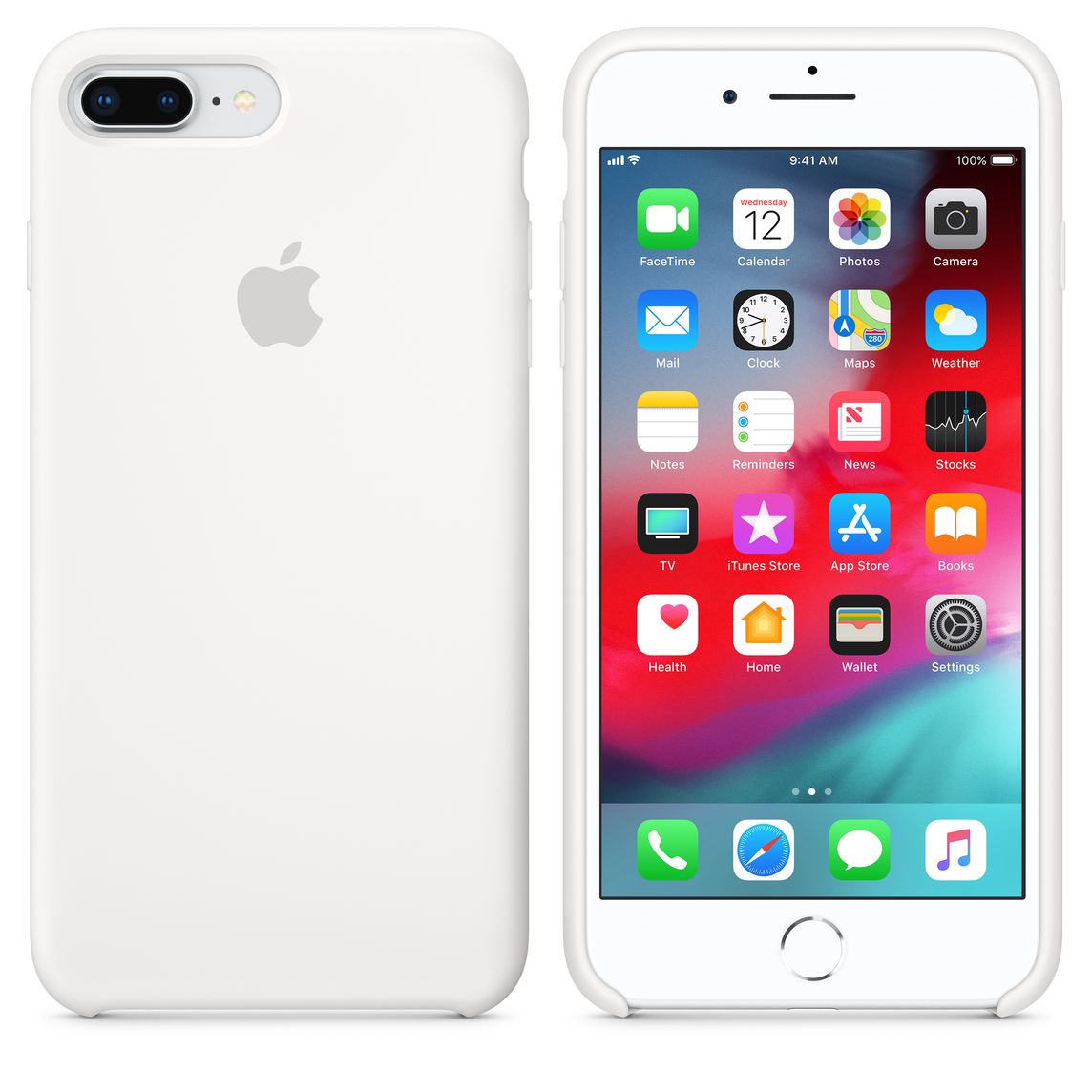 Iphone 8 Plus 7 Plus Silicone Case White Apple