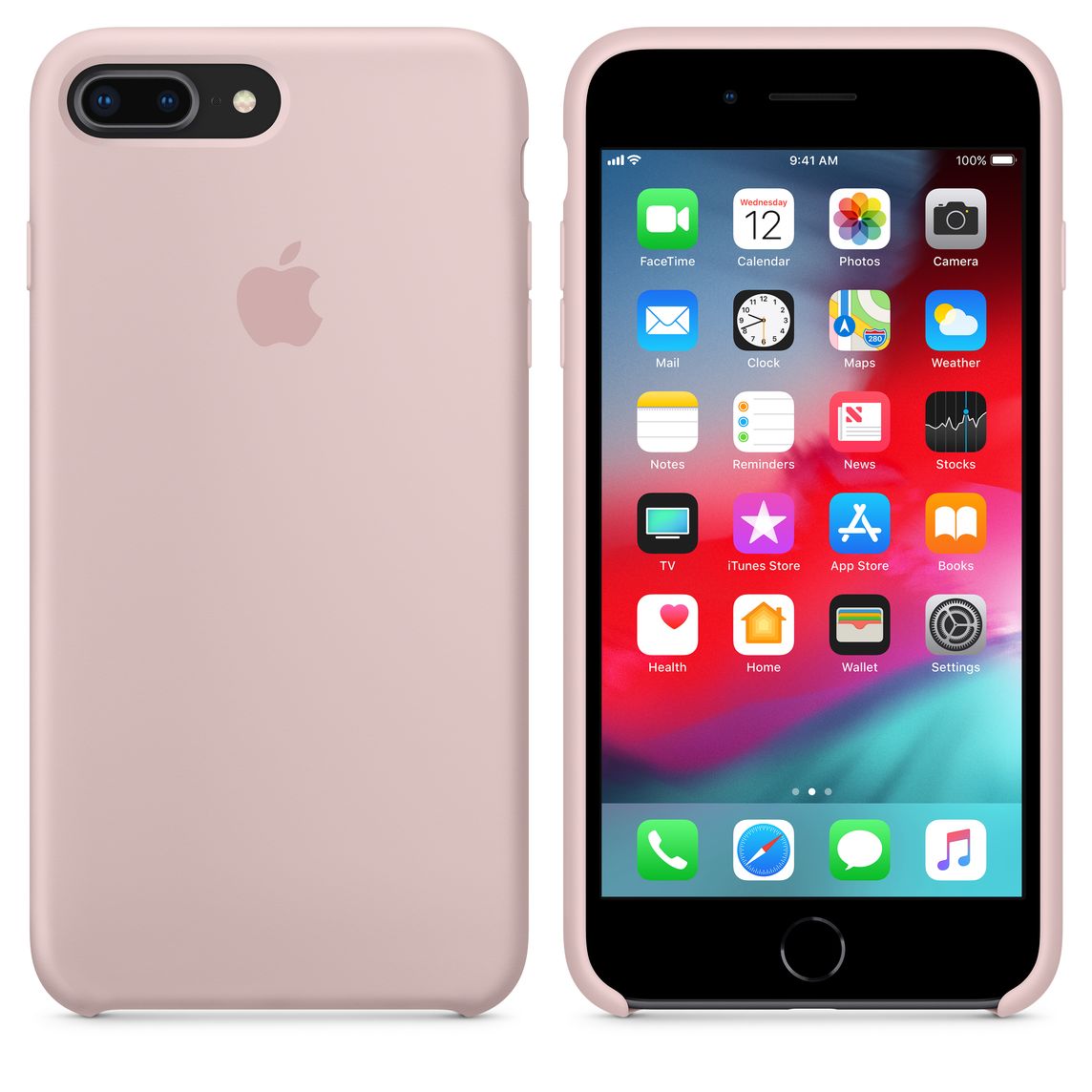 iphone 8 plus 7 plus silicone case pink sand