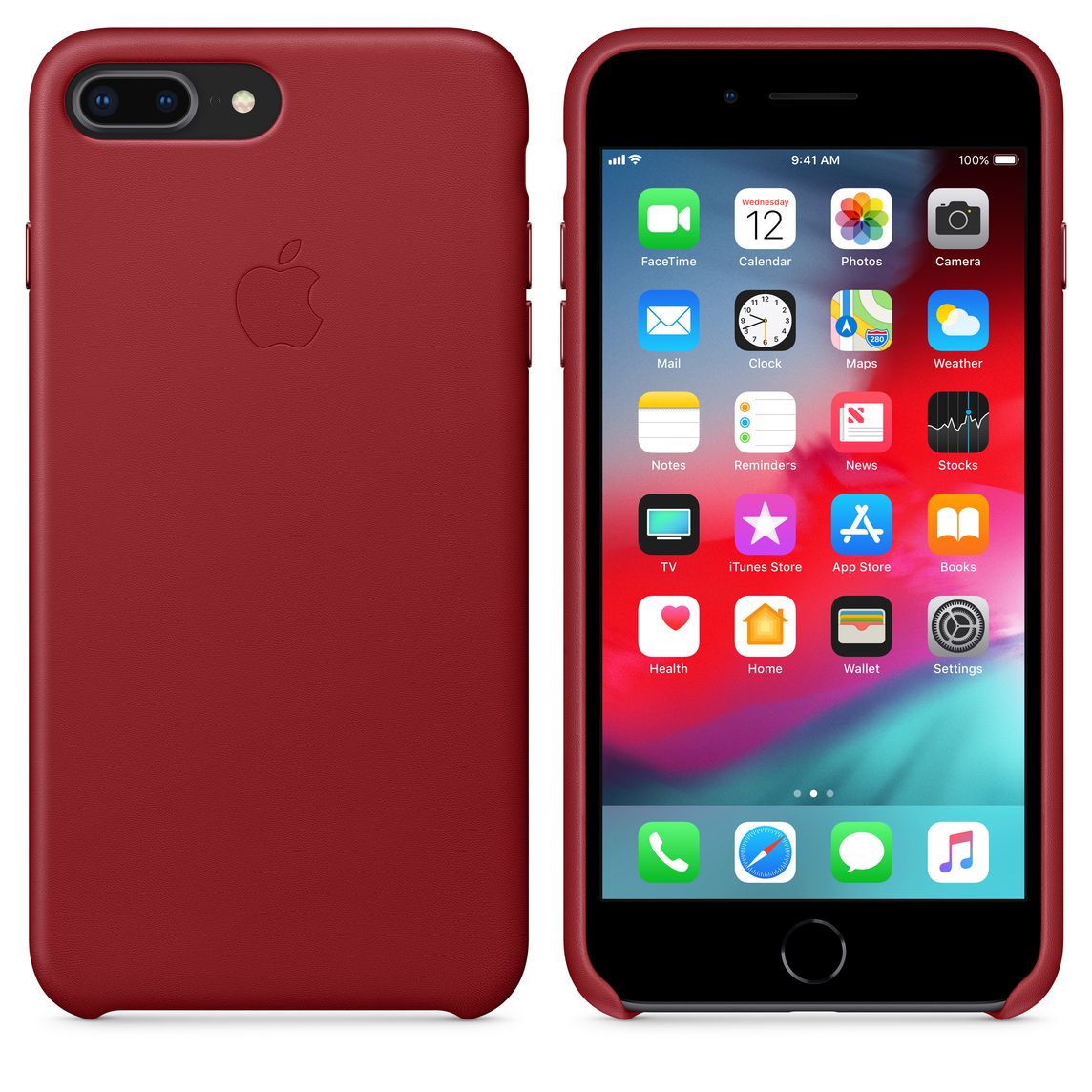 iphone 8 plus 7 plus leather case product red