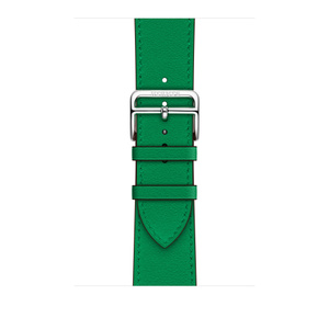 Bambou (bright green) Swift Leather Single Tour band, supple leather with silver stainless steel buckle