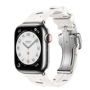 Buy Apple Watch Hermès Series 9 GPS + Cellular, 41mm Silver Stainless Steel Case with Blanc