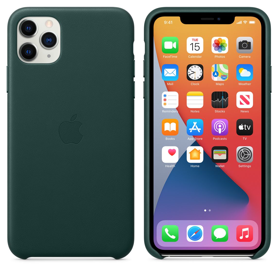 Iphone 11 Pro Max Leather Case Forest Green Apple