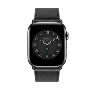 Apple Watch Hermès - 44mm Noir Swift Leather Single Tour - Apple