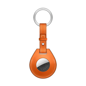 AirTag Hermès Orange Swift Key Ring - Apple
