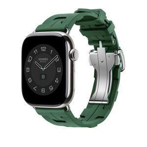 Apple Watch Hermès - 46mm Vert Moyen Kilim Single Tour - Apple