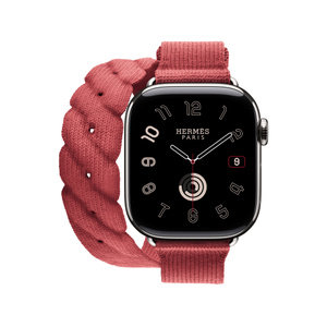 Apple Watch Hermès - 42mm Rouge Grenat Torsade Double Tour - Apple