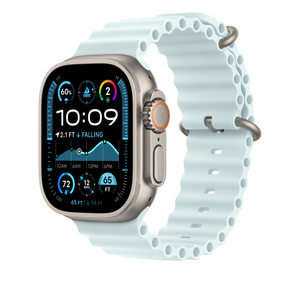 49mm Ice Blue Ocean Band - Natural Titanium Finish - Apple