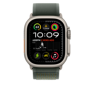 49mm Green Trail Loop – S/M - Natural Titanium Finish - Apple