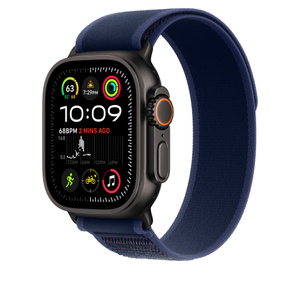 49mm Blue Trail Loop - M/L - Black Titanium Finish - Apple 