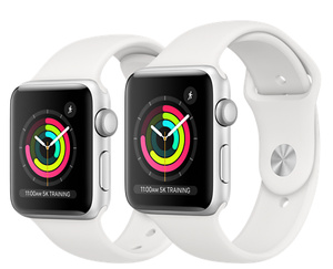 apple watch series 1 38mm silver aluminum case with white sport band