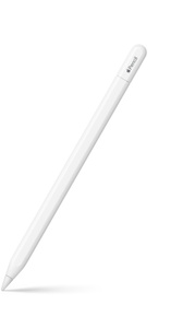 Apple Pencil (USB-C), white, end cap engraving reads, Apple Pencil, the word Apple represented by an Apple logo