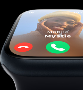 Apple Watch model, receives call preview with caller information
