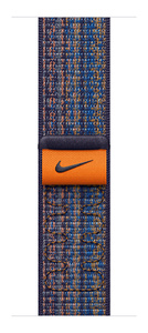 Game Royal (blue) and Orange Nike Sport Loop strap, woven nylon with Just Do It slogan and hook-and-loop closure
