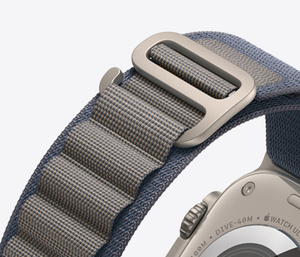 Blue Alpine Loop band, two layers of woven textile with reinforced loops
