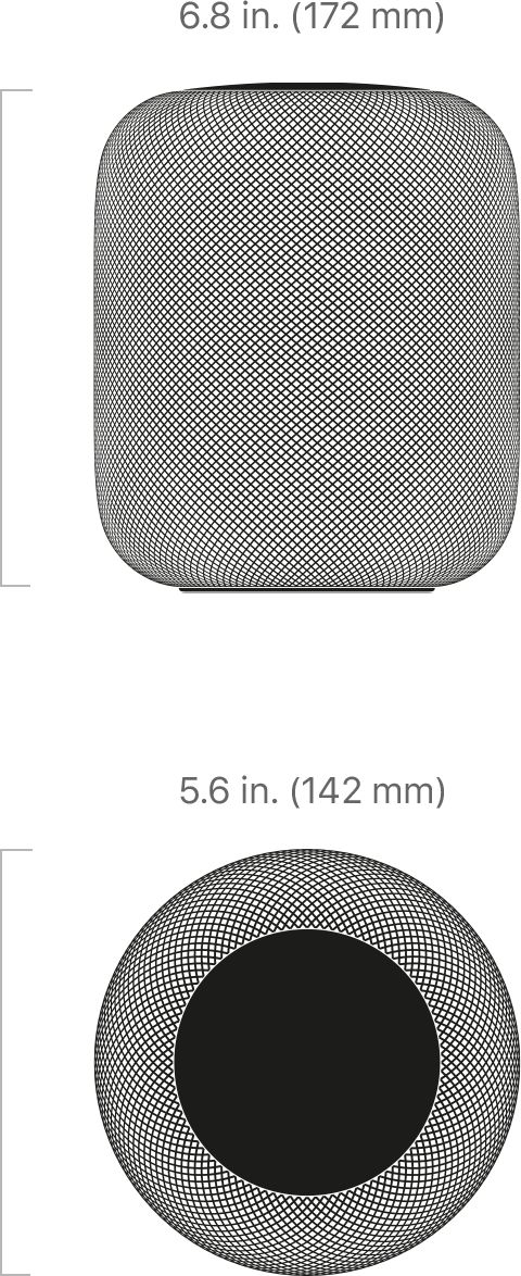 6.8 inches high (172 mm) and 5.6 inches wide (142 mm)
