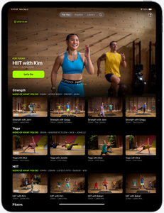 iPad&nbsp;Pro showing start screen for HIIT with Kim