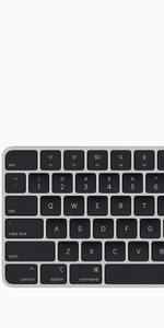 Black and silver Magic Keyboard with Touch ID and Numeric Keypad, black keys