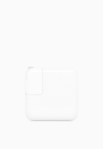 Power adapter, square, rounded corners, white, with removable outlet plug