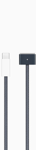 White USB-C connector, Midnight woven cable and Midnight MagSafe connector