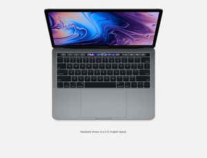 Apple MacBook Pro 13-inch with Touch Bar: 1.4GHz quad-core 8th-generation Intel Core i5 processor, 256GB - Silver 2019