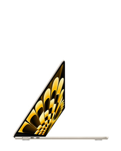 15-inch MacBook Air, partially open, circular feet, strikingly thin.