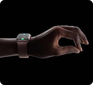Apple Watch Series 9 showing hand gesture