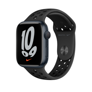 Apple Watch Nike Series 7（GPSモデル）- 45mmミッドナイトアルミニウムケースとアンスラサイト/ブラックNikeスポーツバンド  [整備済製品] - Apple（日本）