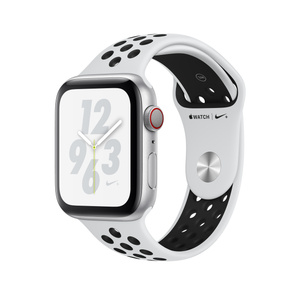 Apple Watch Nike+ Series 4（GPS + Cellularモデル）- 44mm シルバーアルミニウムケースとピュアプラチナム/ブラックNikeスポーツバンド [整備済製品] - Apple（日本）