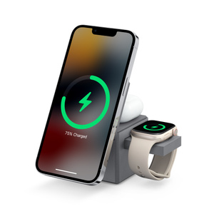 Anker 3-in-1 Cube with Qi2 - グレイ - Apple（日本）