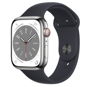 Apple Watch Series 8 (GPS + Cellularモデル) - 45mmシルバーステンレススチールケースとミッドナイト スポーツバンド - レギュラー - Apple(日本) Apple Watch Series 8 (GPS + Cellularモデル) - 45mmシルバーステンレススチールケースとミッドナイト スポーツバンド - レギュラー - Apple(日本)