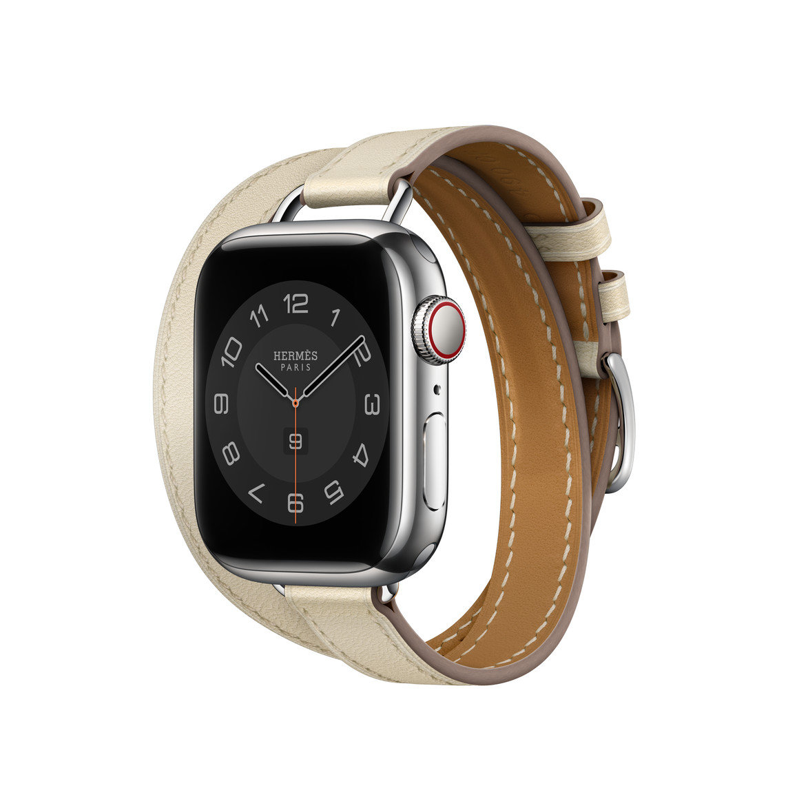 Apple Watch Hermès - 41mmケース用ヴォー・スウィフト(ベトン)アトラージュ・ドゥブルトゥールレザーストラップ Apple Watch Hermès - 41mmケース用ヴォー・スウィフト(ベトン)アトラージュ・ドゥブルトゥールレザーストラップ