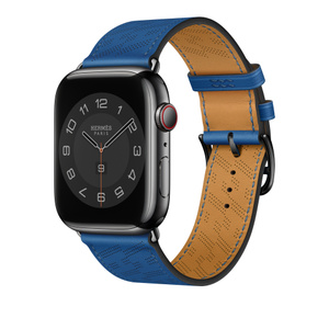 Apple Watch Hermès - 45mmケース用ヴォー・スウィフト（ブルー・ドゥ
