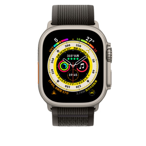 49mmケース用ブラック/グレイトレイルループ - S/M - Apple（日本）