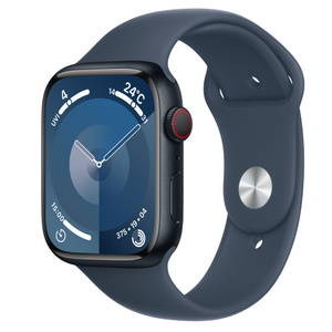 Apple Watch Series 9 (GPS + Cellularモ‍デ‍ル) 45mmミッドナイトアルミニウムケースとストーム