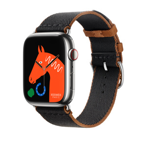 Apple Watch Hermès - 45mmケース用ツイルジャンプ（黒/ゴールド 