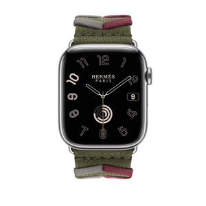 Apple Watch Hermès - 45mmケース用ブリドン（カーキ）シンプル 