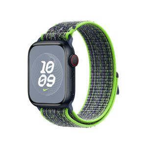 41mmケース用ブライトグリーン/ブルーNikeスポーツループ - Apple（日本）