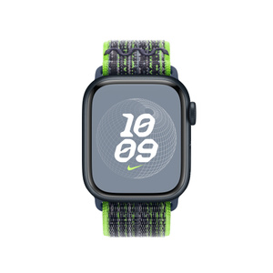 41mmケース用ブライトグリーン/ブルーNikeスポーツループ - Apple（日本）