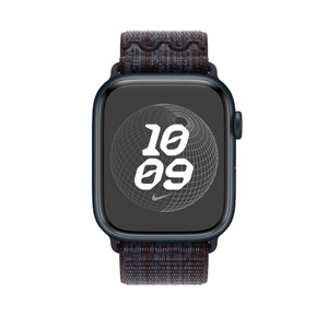 45mmケース用ブラック/ブルーNikeスポーツループ - Apple（日本）