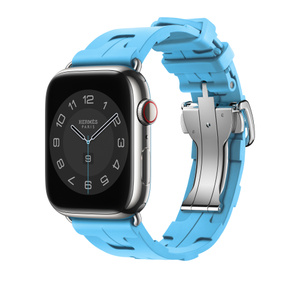 Apple Watch Hermès - 45mmケース用キリム（ブルーセレスト）シンプル 