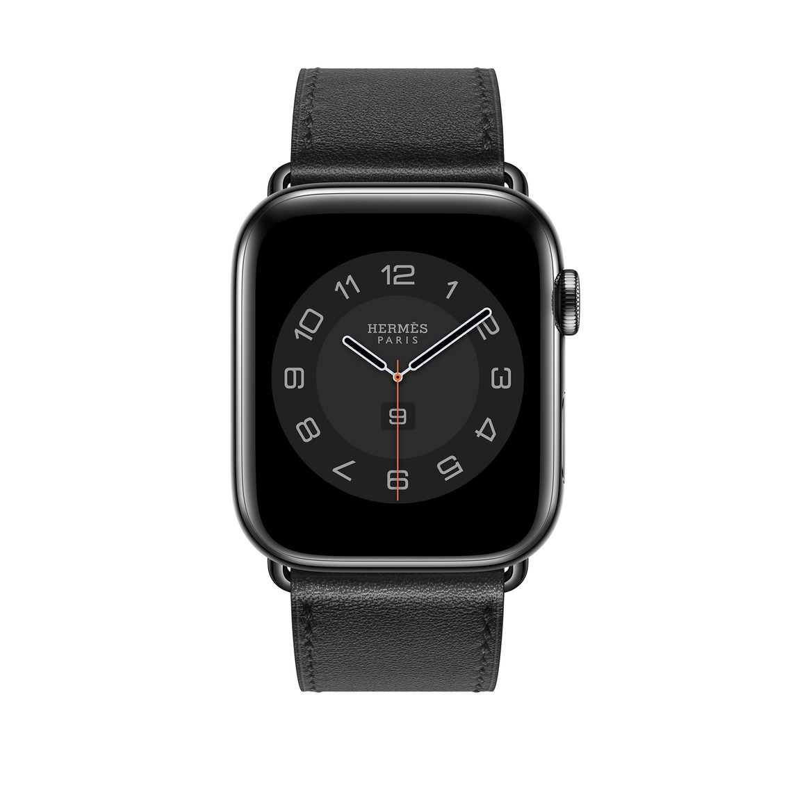 Apple Watch Hermès - 44mmケース用ヴォー・スウィフト(黒)シンプル