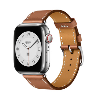 Apple Watch Hermès GPS + Cellular, 41‑mm Silver Stainless Steel Case with  Gold Swift Leather Single Tour - Apple (AU)
