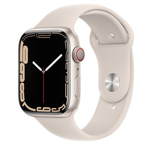 Apple Watch Series 7 Gps Cellular 45mm Starlight Aluminium Case With Starlight Sport Band Regular Apple Sg