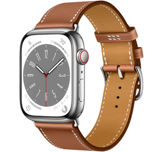 Buy Apple Watch Hermès Series 8 GPS + Cellular, 45mm Silver Stainless Steel Case with Gold Swift